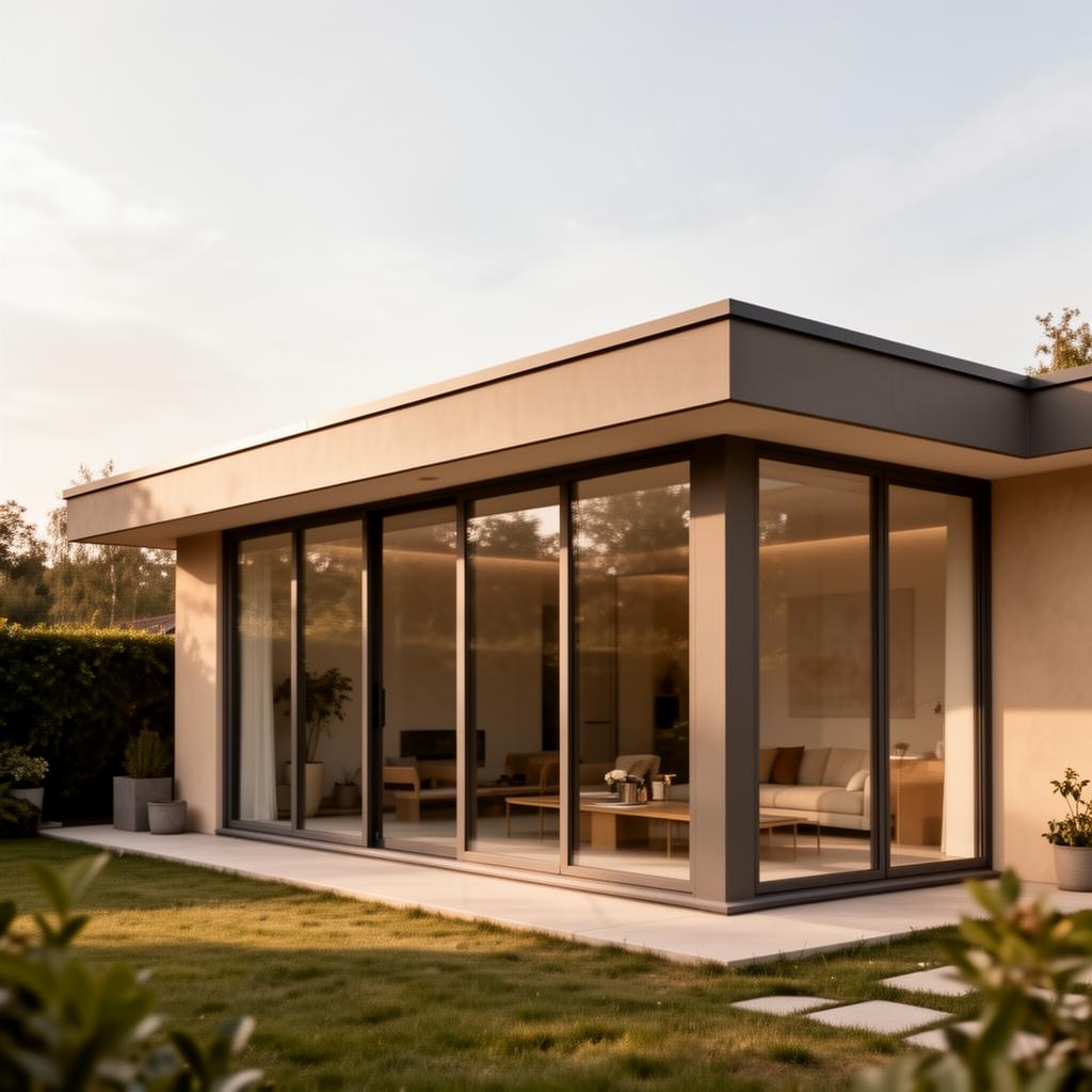 Modern flat roof extension
