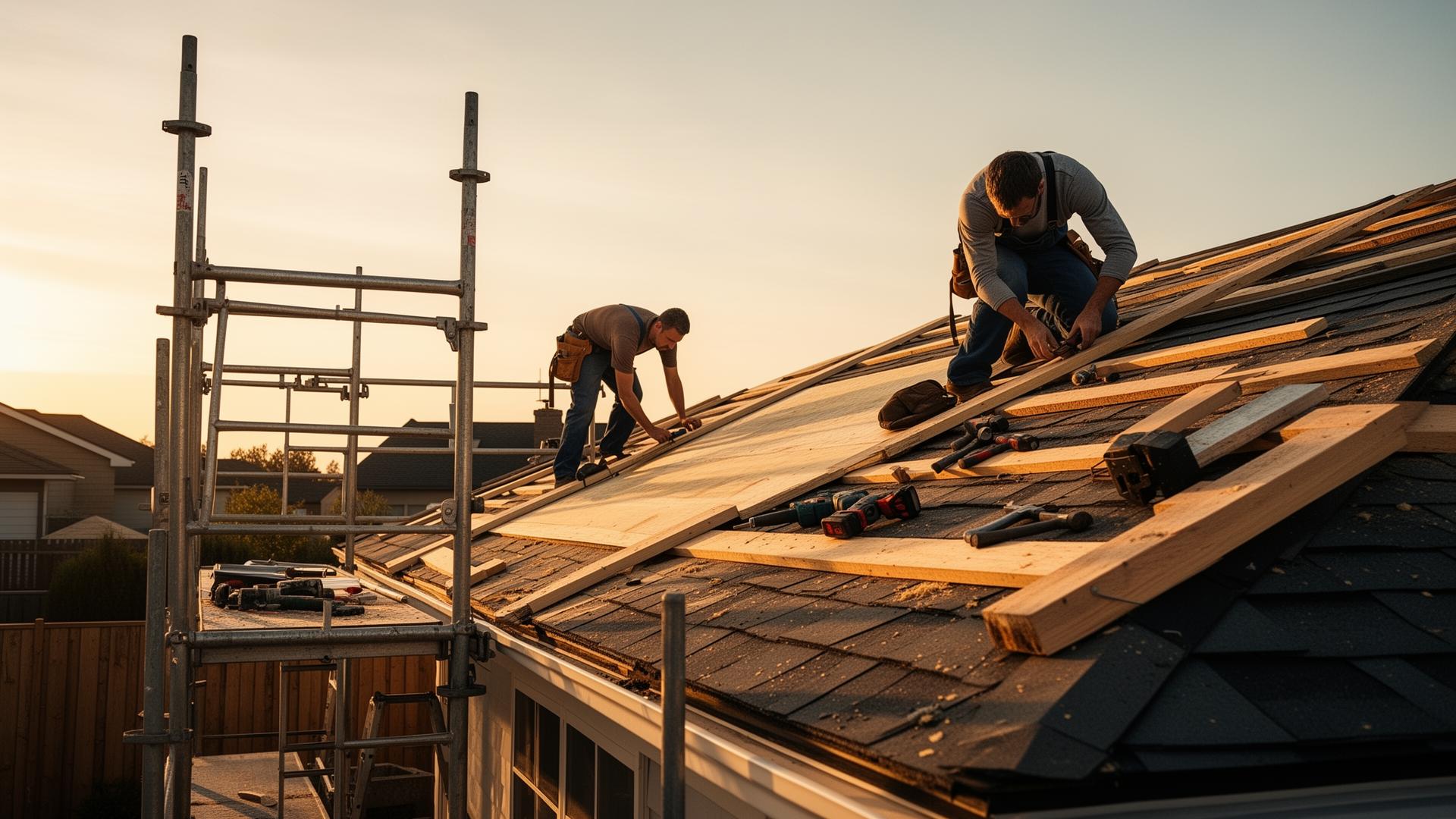 Yesido craftsmen working on a residential roof